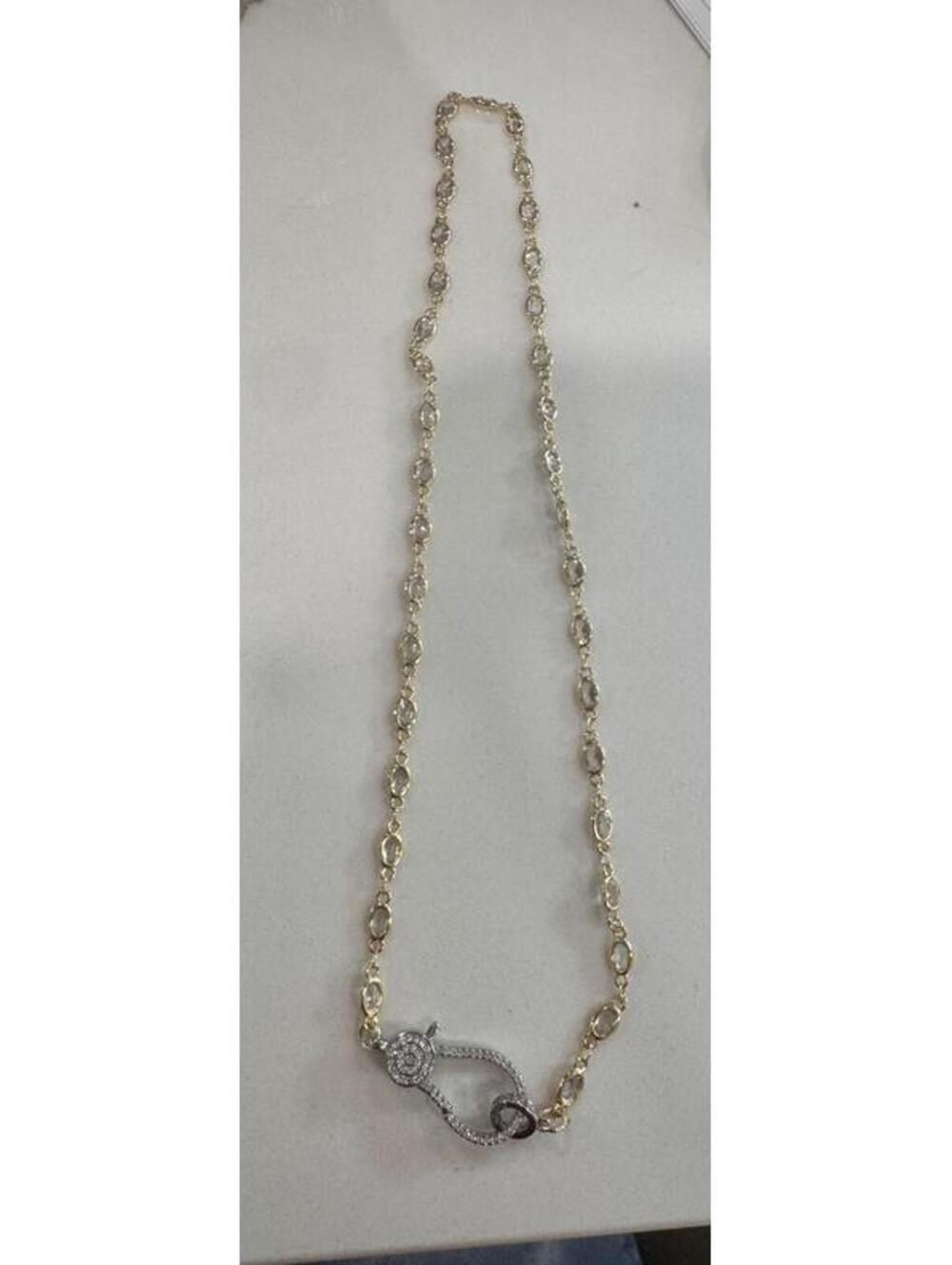 Frieda Rothman gold over sterling Lumi Bezel necklace with Lobster clasp